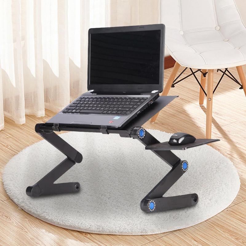 Portable Adjustable Laptop Desk Stand Cooler Fan Ergonomic Lapdesk For Bed Sofa PC Notebook Table Desk With Mouses Pad