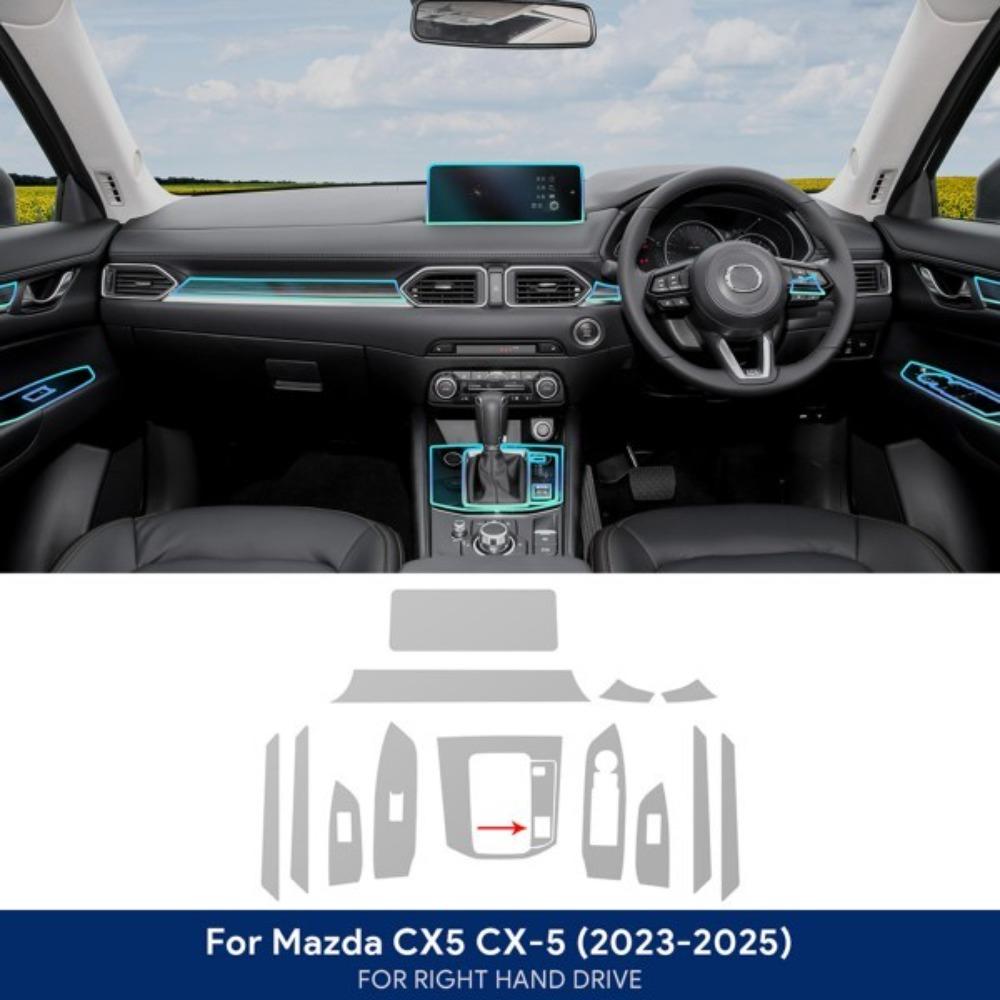 For Mazda CX 5 2023-2025 Invisible Interior TPU Film Full Set Gear Shift Buttons Protective Layer Car Modification Accessories h6