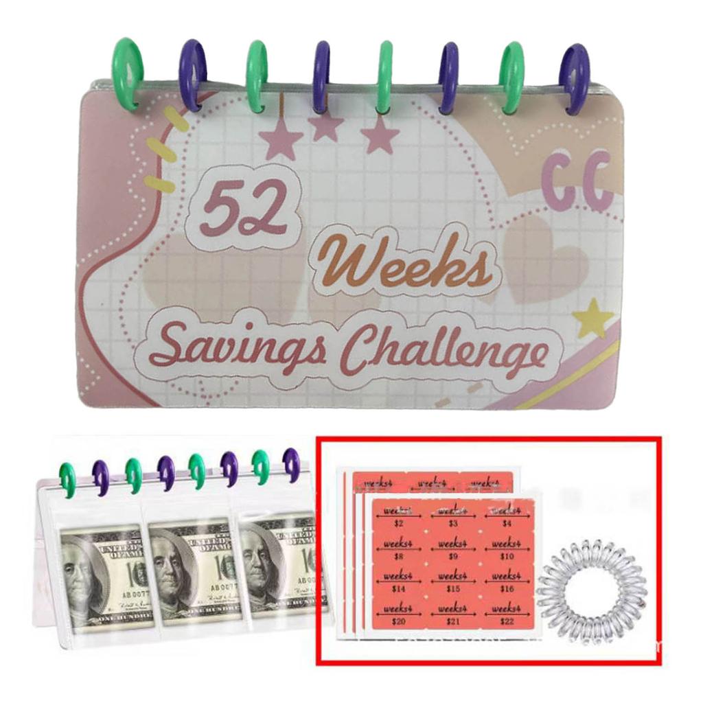 Budget Book 52 Week Binder Saving Challenge Reusable Cash Planner Envelope Couple Money Saving Organizers Cash Stuffing