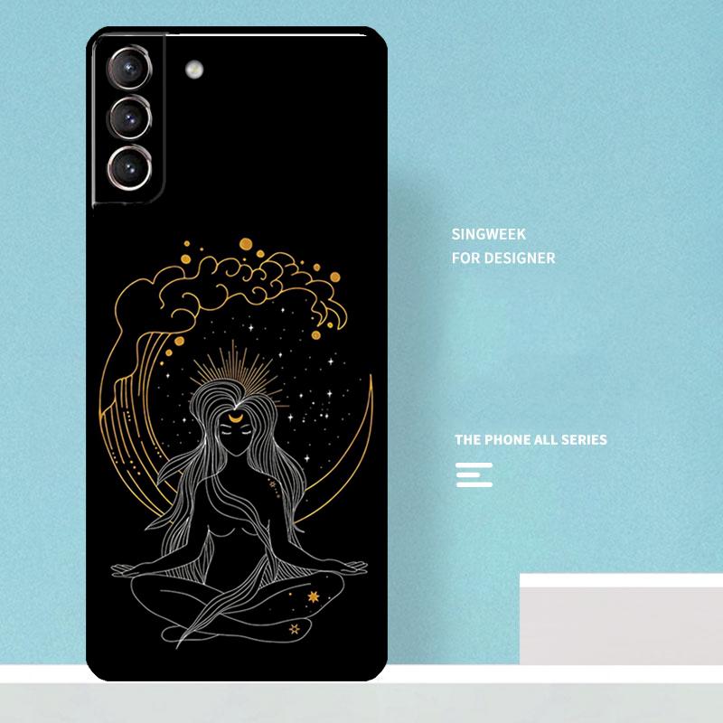Crescent Moon Tarot Stars Sun Phone Case For Samsung Galaxy S24 Ultra S23 S22 Plus S21 S20 FE S8 S9 S10 Note 10 20 Cover