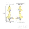 Aesthetic Korean Fashion Butterfly Earrings Women Gold Color Drop Ear Rings Zircon Jewelry Lobe Accessories Wholesale Gifts E425