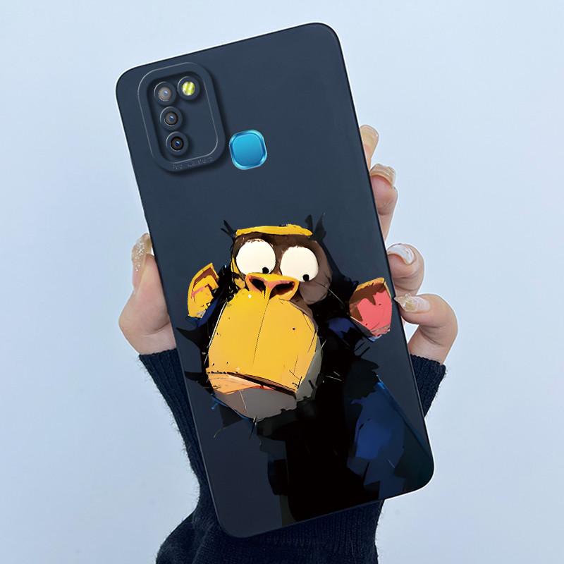 For Infinix Hot 10 Lite Smart 5 Hot 11 G37 10S 10T 10i Case Lovely Cartoon Cat Liquid Silicone Soft Shockproof Back Cover Capa