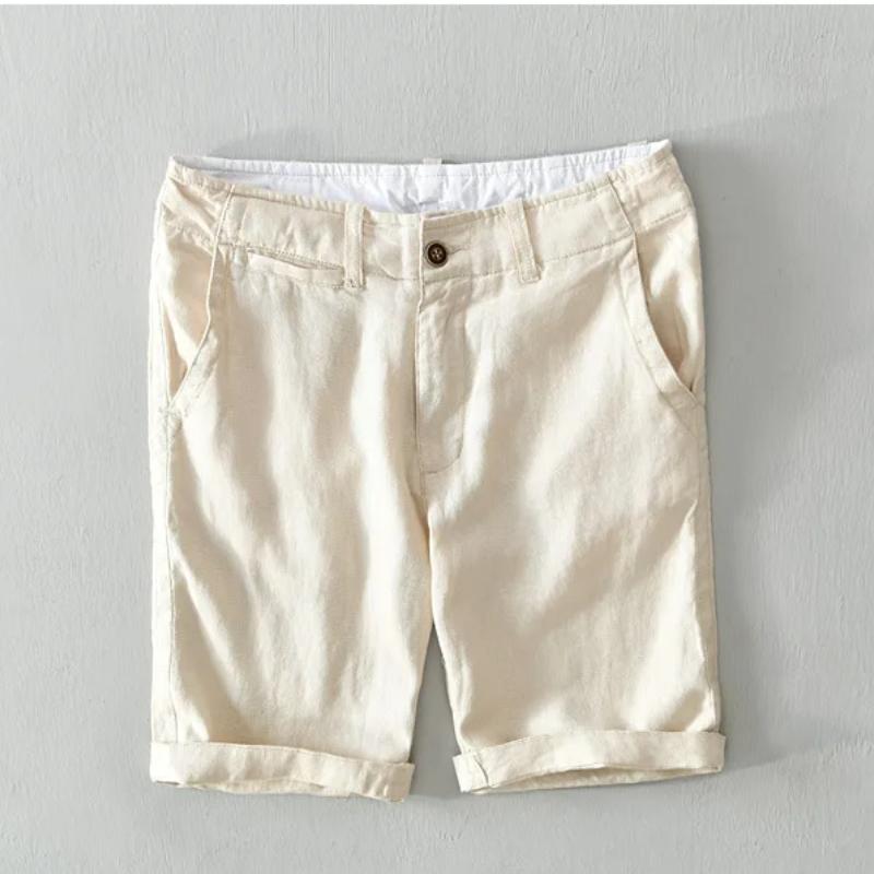 Summer 100% Linens Men's Shorts Holiday Beach Short Baggy Pants Breathable Men Clothing Fresh Color Straight Casual Shorts