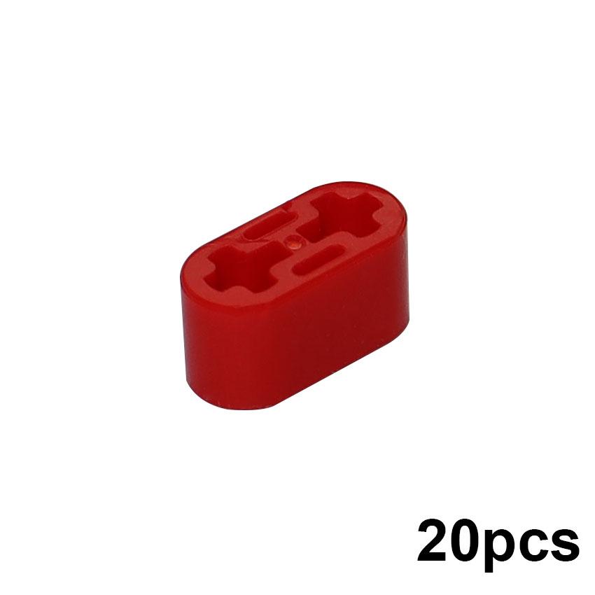 

New Technical Liftarm 20PCS Thick 1x2 with 2 Axle Hole Cross Hole Assembles Particles DIY Bricks MOC Parts Building Blocks Beams красный