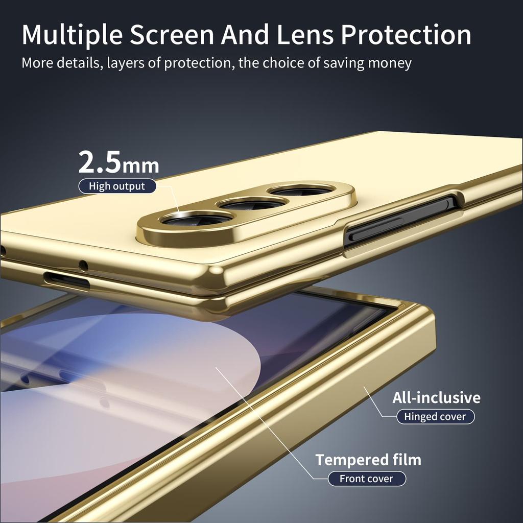 Plating Colorful AG Aluminium Alloy Hinge Protect Case for Samsung Galaxy Z Fold 8 7 6 5 4 3 Glass Screen Film Anti-drop Cover