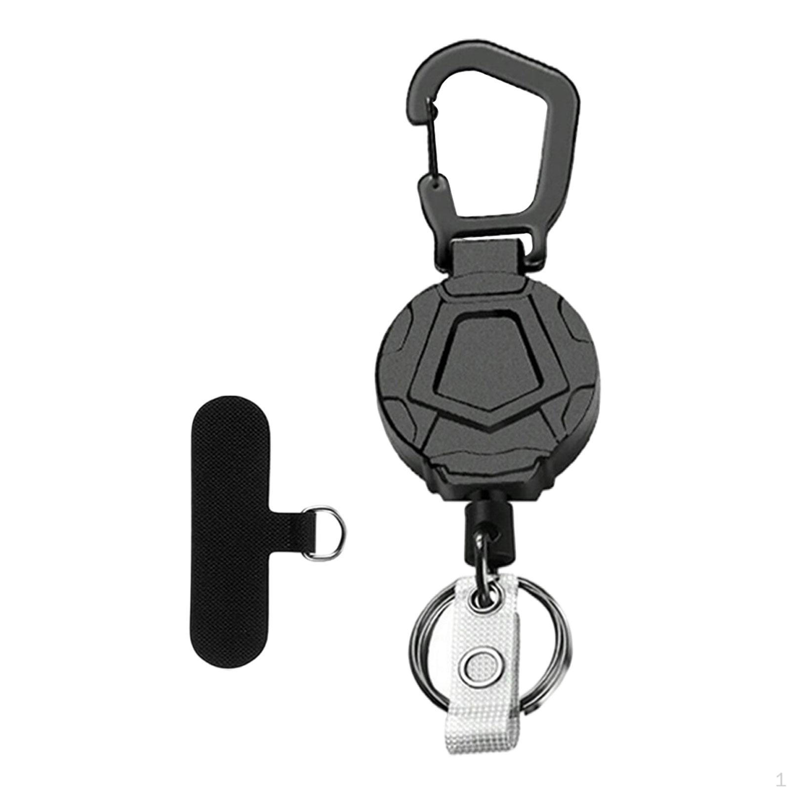 

Extendable Phone Tether with Keyring Lanyard, Retractable Carabiner Strap, Anti- Clip, Sturdy Style F