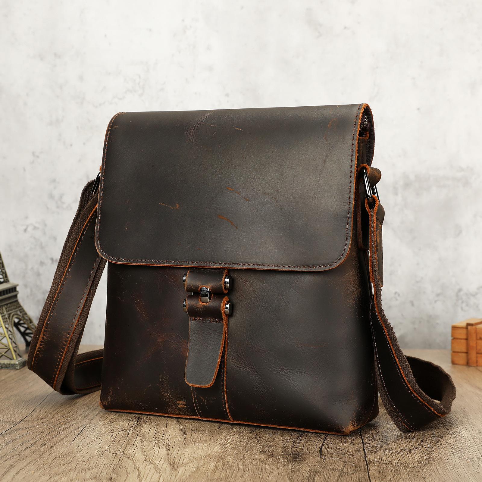 Retro Men`s Crossbody Bag, Single Shoulder