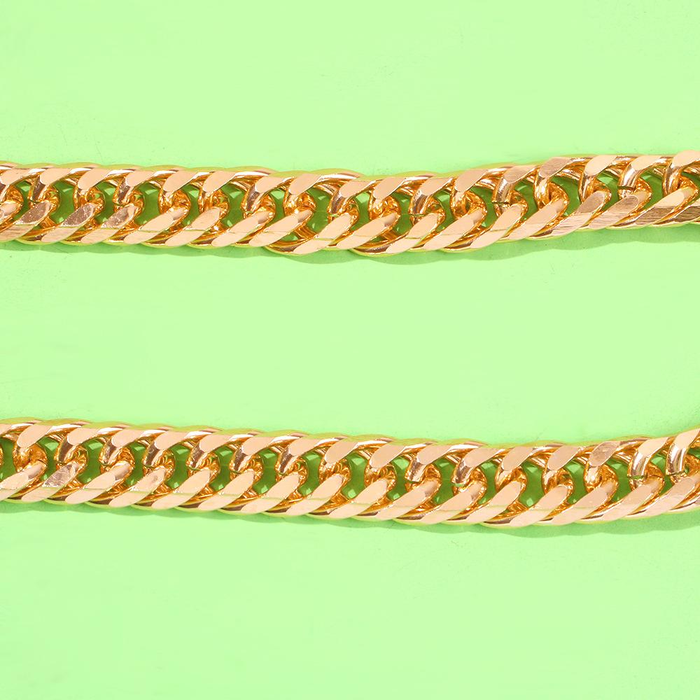 Tooxika Exaggerated Metal Twist Buckle Ring Thick Collarbone Chain Hipster Street Personality Handsome Short Necklace