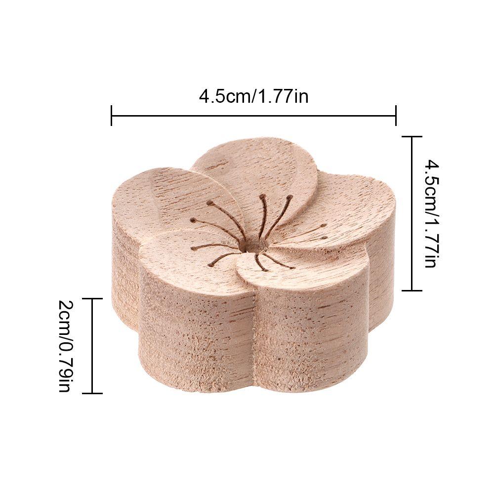 1Pc Diffused Wood Aroma Essential Oil Diffuser Essential Oil For Sleep Flower Shape Wooden Essential Oil Aromatherapy Car Supply Air Fresheners 2
