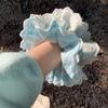 Sweet Lace Headband For Girls Light Blue Gentle Pleated Lace Hair Hoop Ponytail Maruko Hair Ring Large Intestine Hair Ring