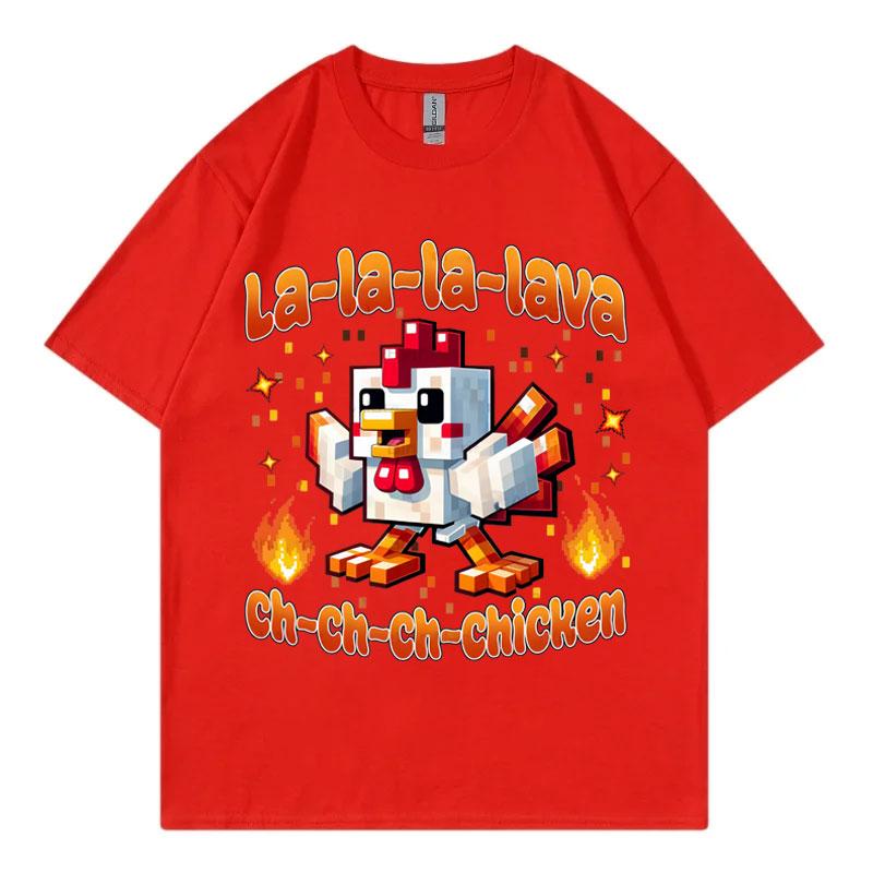 Fashion Lava Chicken Movie Funny T Shirt Men Women Clothing Harajuku Cartoon Short Sleeve T-shirt Summer Casual Cotton T-shirts