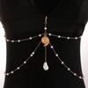 Body Chain Layered Double-Layer Chain Body Chain with Marine Theme Imitation Pearls Shells Starfish Drape Design