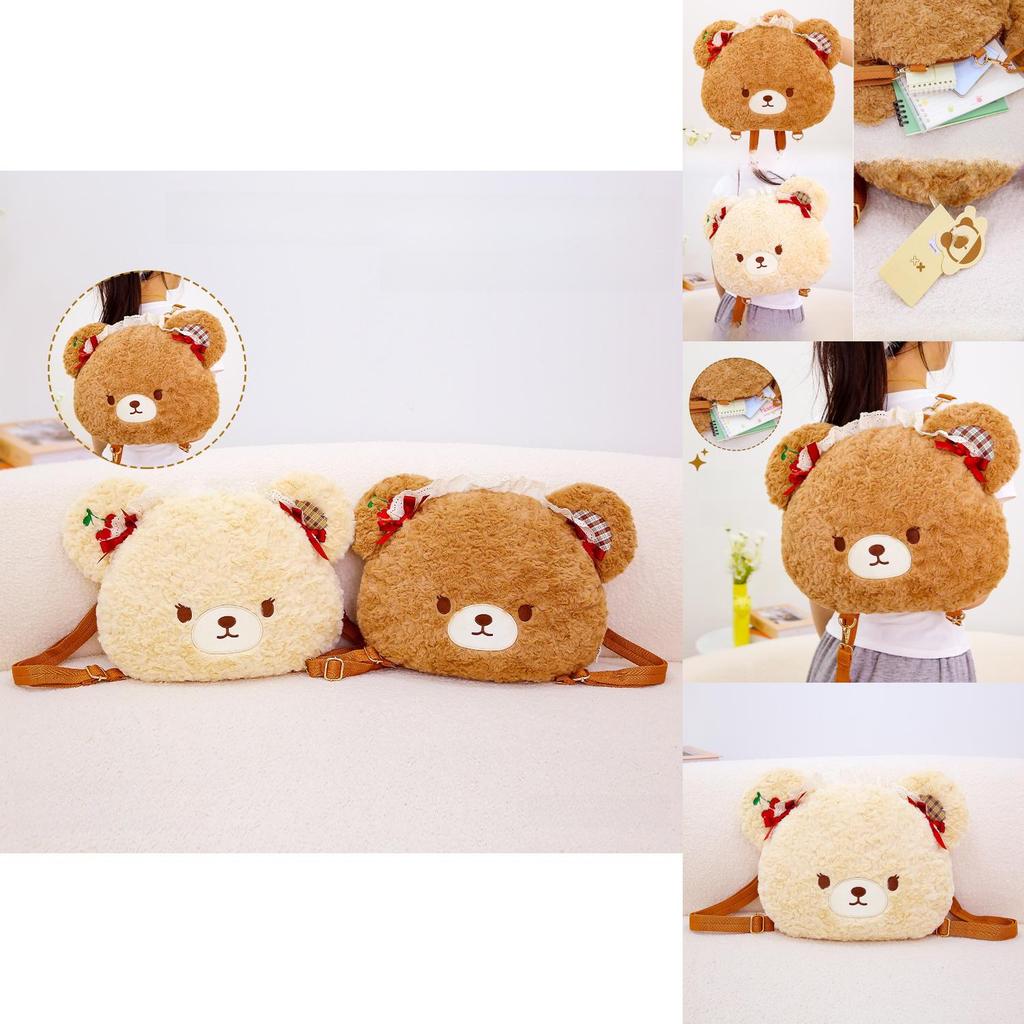 Plush Cherry Bear Backpack With Large Capacity For Kid And Teens Perfect Gift