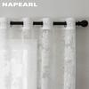1PC NAPEARL Simple and Versatile Solid Color Sheer Curtain Jacquard Ring Type Tulle for Living Room Bedroom Balcony Window Home Decor