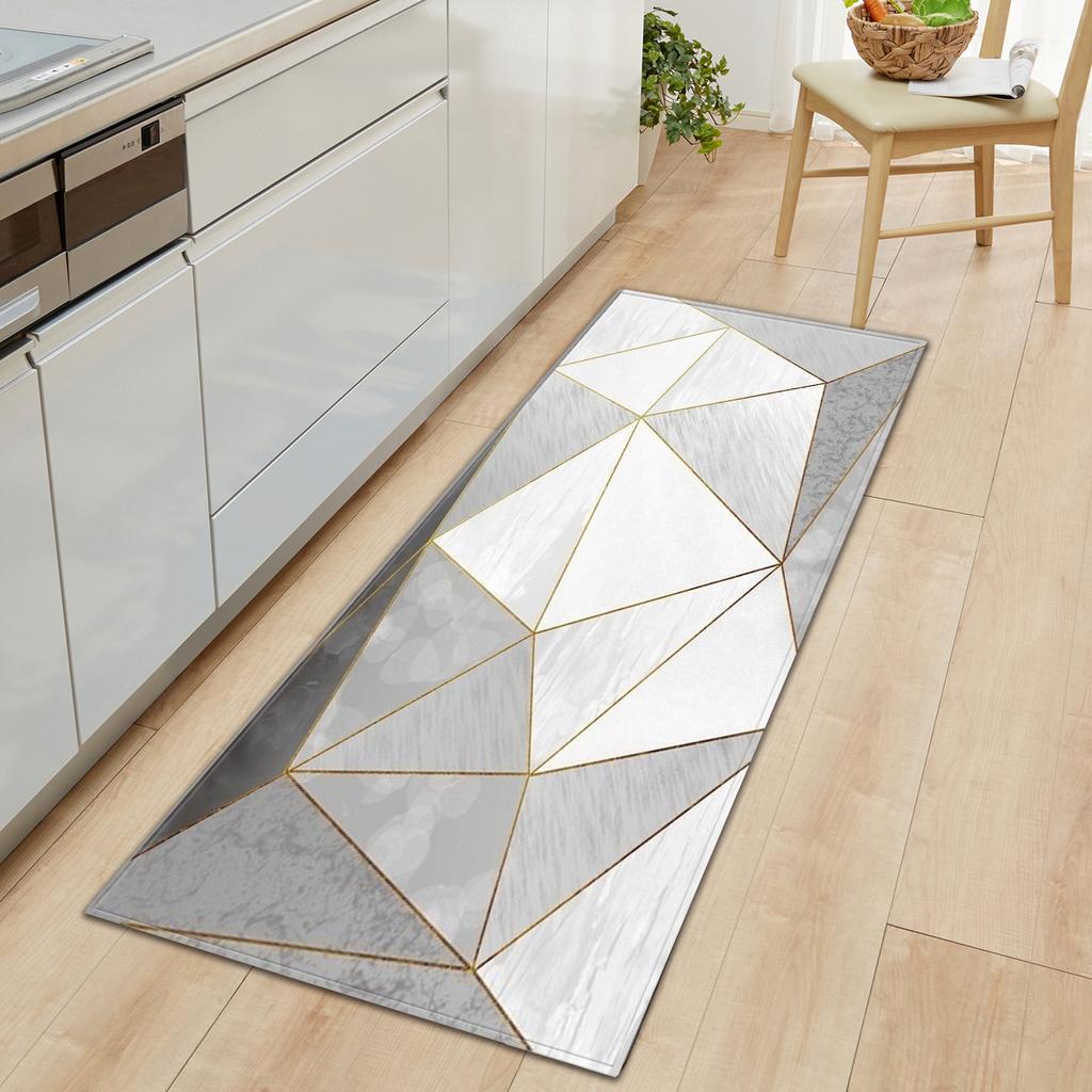Marble Carpet Long Floor Mat Stone Pattern Theme Doormat