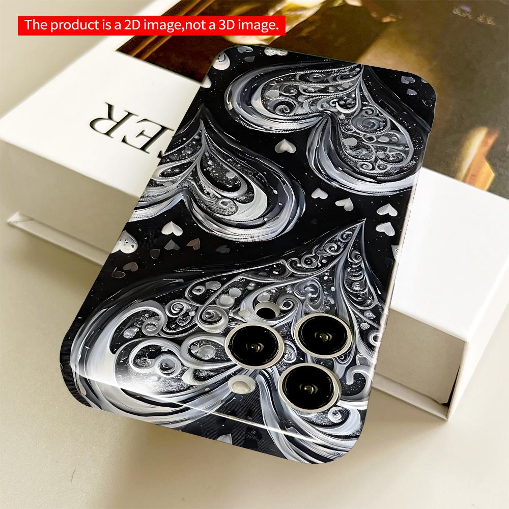 Elegant Silver Hearts Abstract Design Phone Case All inclusive film hard phone case, compatible with iPhone 18 Pro Max 17 16 15 14 13 12 11