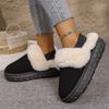 Fashion 2025 New Cotton Slippers Women's Winter Platform Non-slip Fleece Warm Wool Slippers
