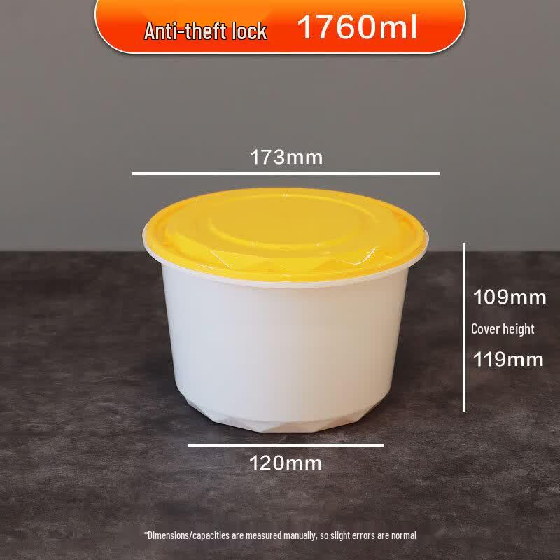 Round Disposable Takeout Meal Container with Security Lock
