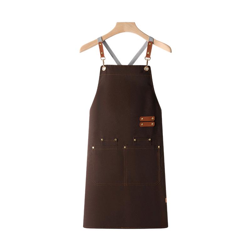 Trendy Waterproof Canvas Apron with Custom Logo for Hospitality or Retail Workers