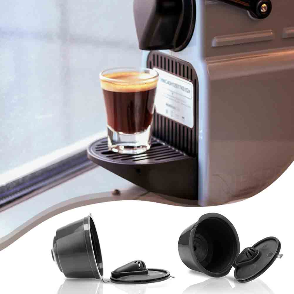 Coffee Capsules Filter Cup Refillable Coffee Dripper Tea Baskets (Black)