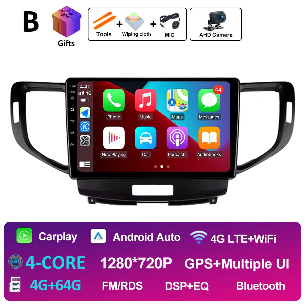 Android Auto Wireless Carplay For Honda Accord 8 2008 2009 2010 2011 2012 GPS Navi 2.5D Touch Screen Cooling Fan Auto Tools WIFI