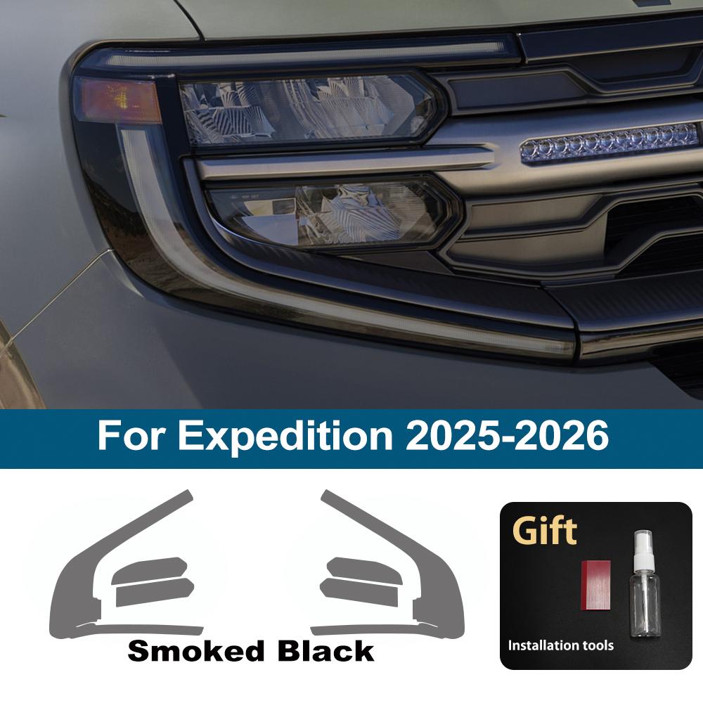 

For Ford Expedition 2026-2026 Anti-Scratch Smoke Black Pre Cut Car Headlight Protective Film High-Gloss Vinyl Wrapping Film For 25-26 SMK