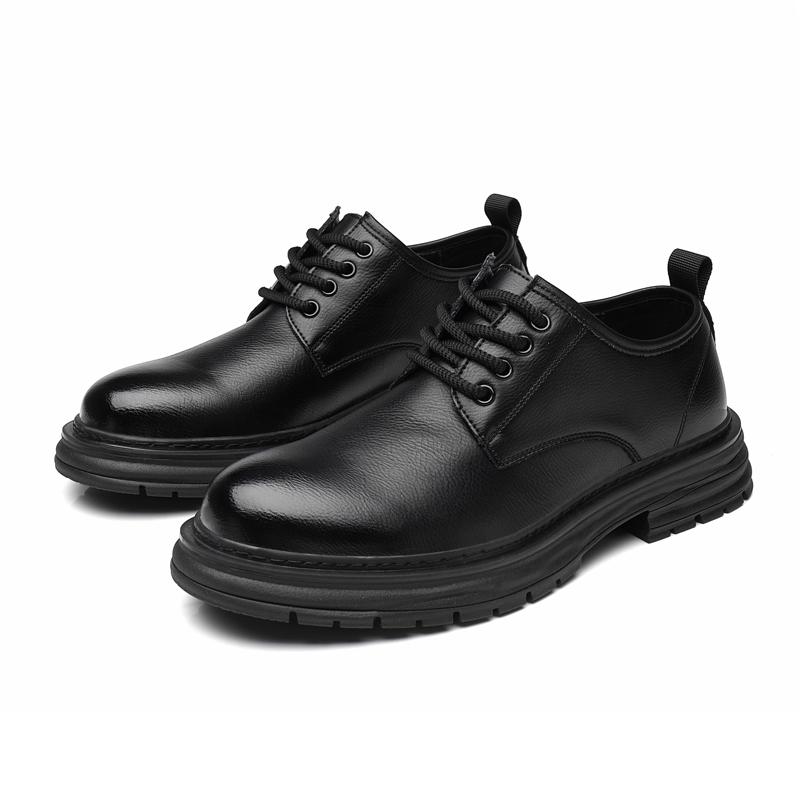 

Luxury men s leather shoes designer s minimalist style Leisure Business and Office Black derby shoes high-quality hombre 44 чёрный