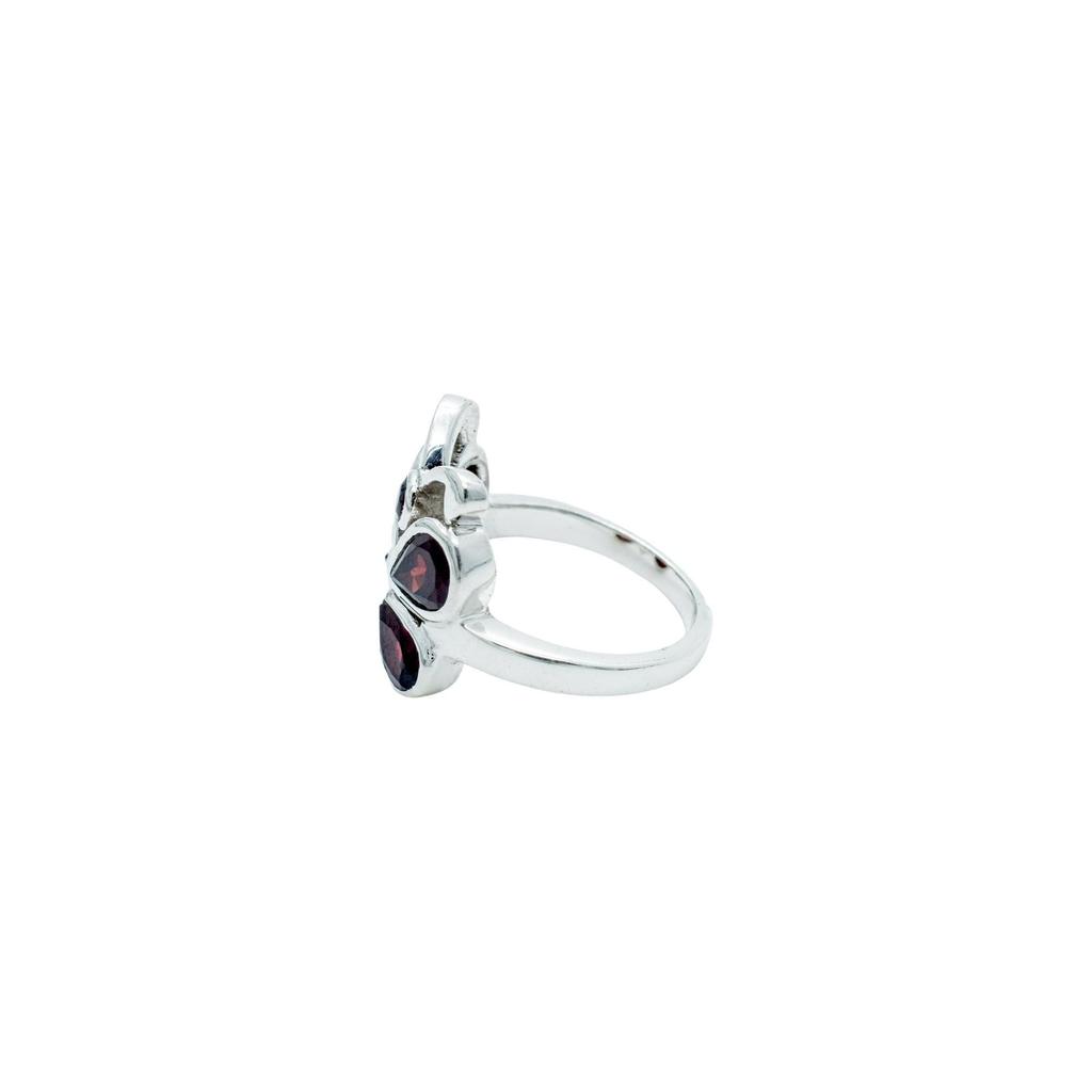 Garnet Butterfly Ring: 925 Sterling Silver Charm Ring