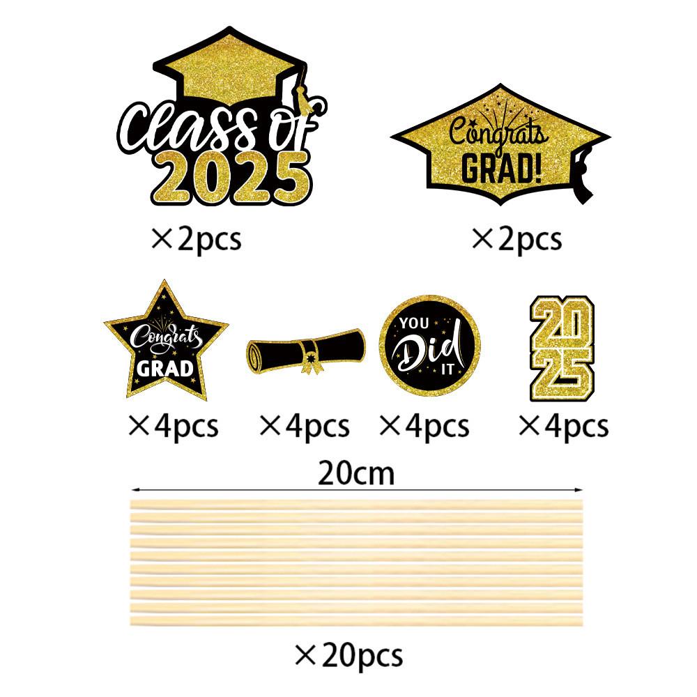Party Plugin Decoration Kit With Vases Sign Stakes For Graduation Celebration