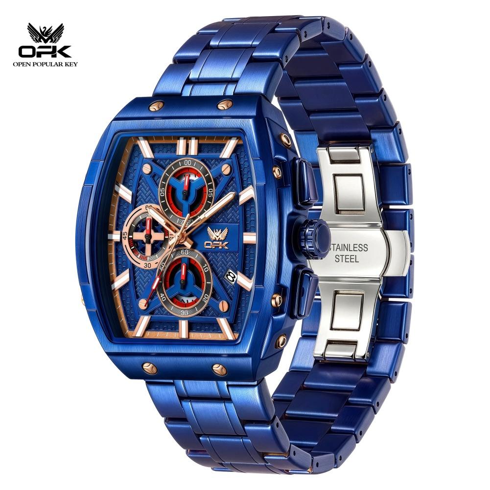 OPK 6103 Fashion Chronograph Men's Watch Luminous Waterproof Calendar Business New Quartz Wristwatch for Man