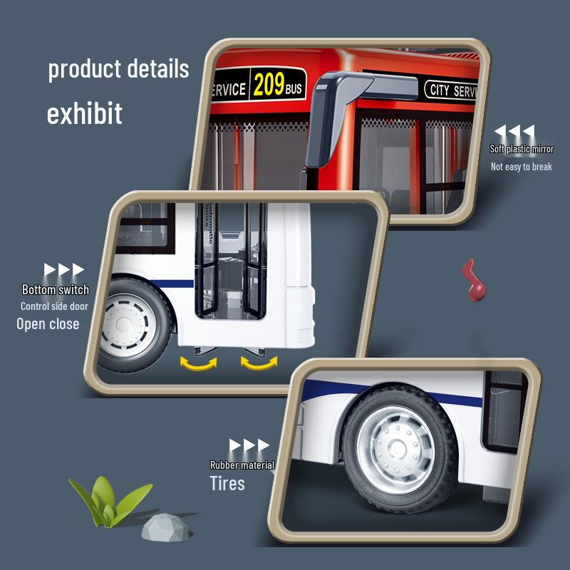 Children's Police Bus Toy Car with Sound, Lights, and Openable Door