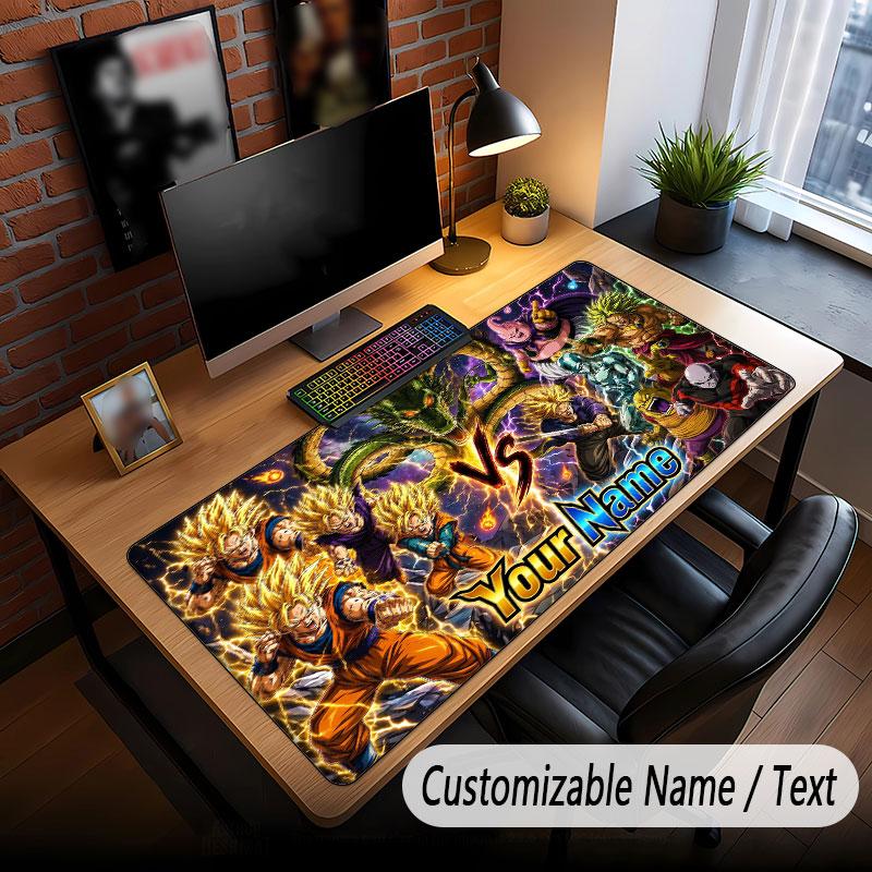 Custom Name Extended Mouse Pad,Dragon Ball Gaming Desk Mat For Home Office Desktop Decor