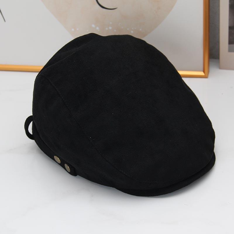Simple button forward hat women's autumn and winter suede cap showing face small versatile beret painter hat
