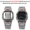 For Casio Small Square GW-M5610DW5600 Series Modified Tiger Rock Pattern Relief Mech Metal Case Strap Watch Trendy Accessories