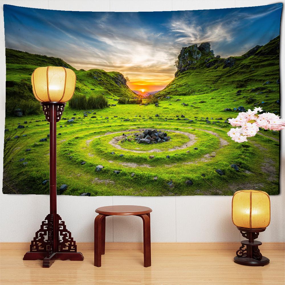Остров заката Пейзажная живопись Гобелен Настенный богемный художественный Спальня — фото 3