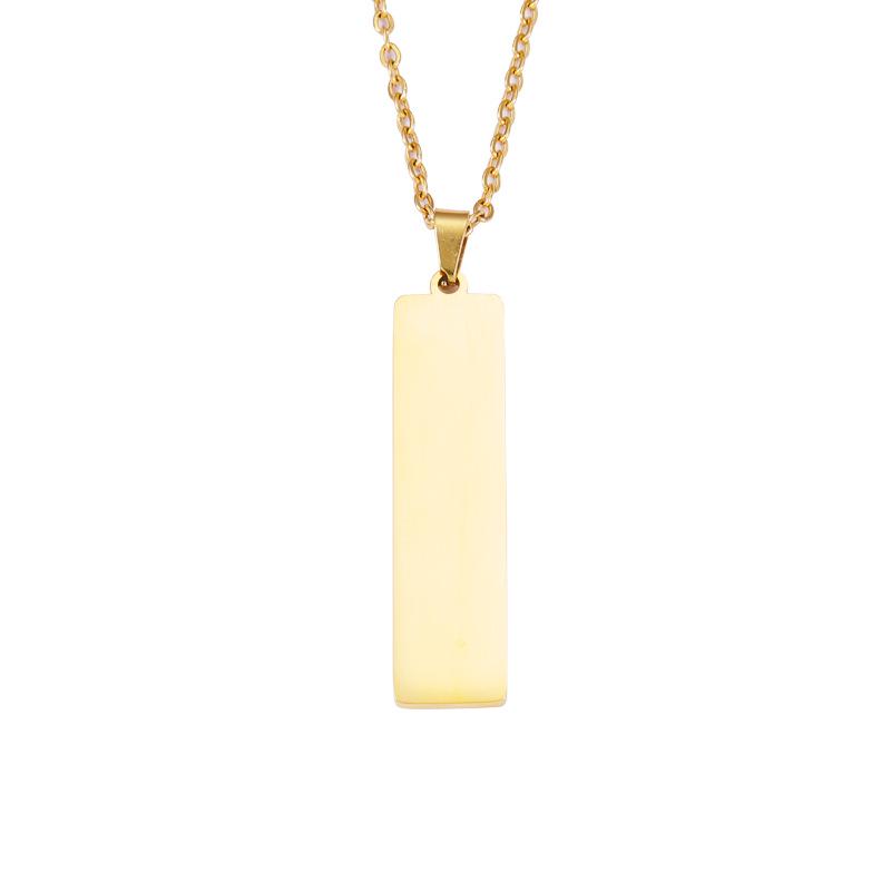 Geometric European & American Style Stainless Steel Bar Pendant Necklace