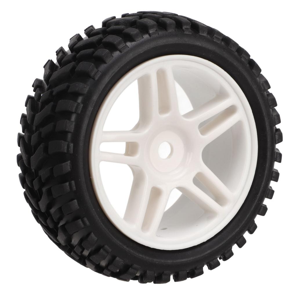 4PCS RC Car Wheels Pentagram Designed Rubber Plastic RC Car Tires Set for 1/16 Car Models Replacement Black