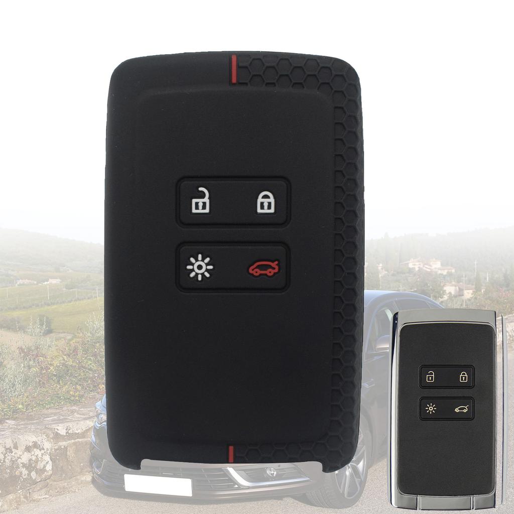 Silikon Bilnyckelskydd Fodral Fob Skal för Renault Koleos Kadjar Captur Talisman Espace Clio Megane 4-Knapps Smart Nyckelskal Set