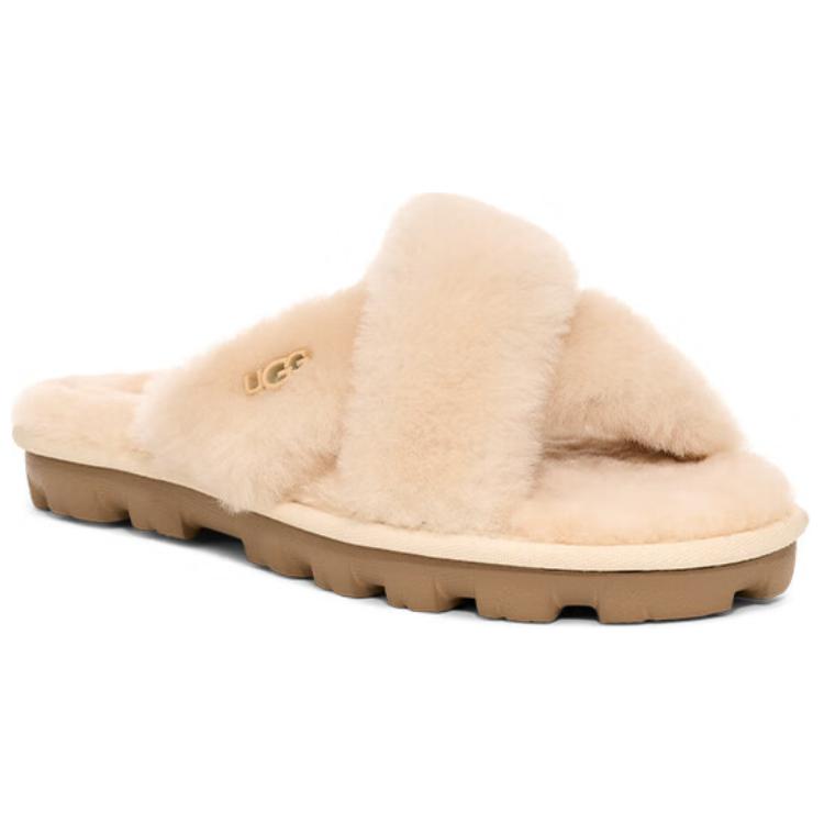 UGG Fluff Fashionable Minimalist Comfortable Slip-On Sandals Women Sandals Beige 1107955-NAT