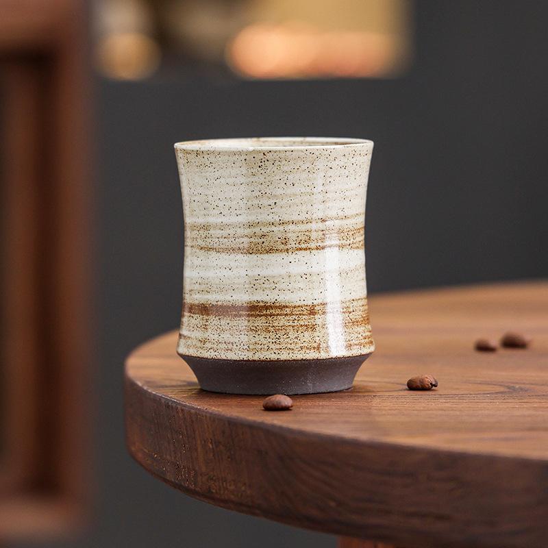 Retro Ceramic Coffee Cup Hand Brewed American Latte Latte Flower Cup Coarse Pottery Water Cup Creative Teacup