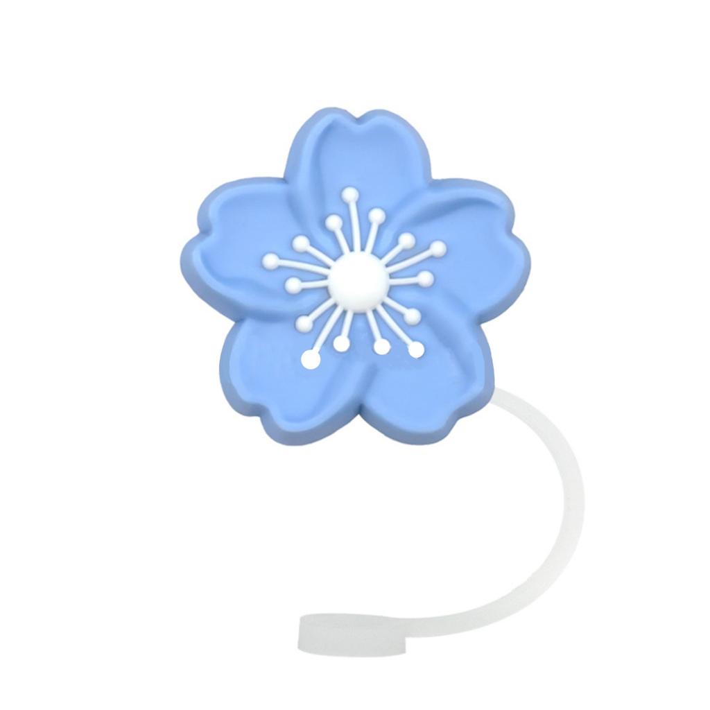 Plant Cartoon Straw Cover Straw Cap Silicone Dustplug Flower Party Straw Decoration