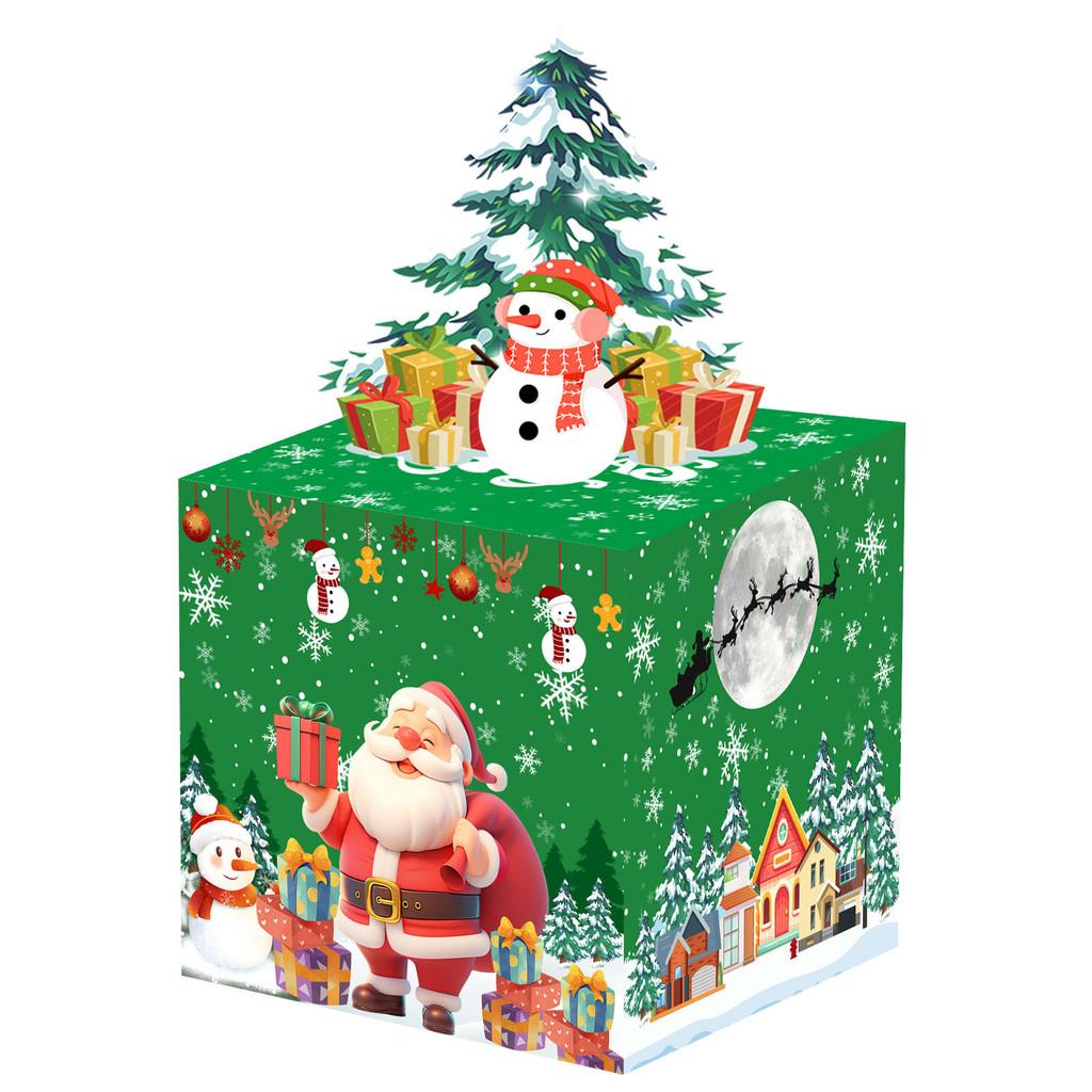 Decor Holiday Snowman Pattern Gift Box For Christmas Events And Gifting Festive
