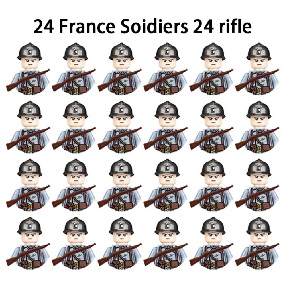 WWII Infantry Military Soldier War National Army Mini Gun Weapon Models Building Blocks Building Blocks Toys for Kids