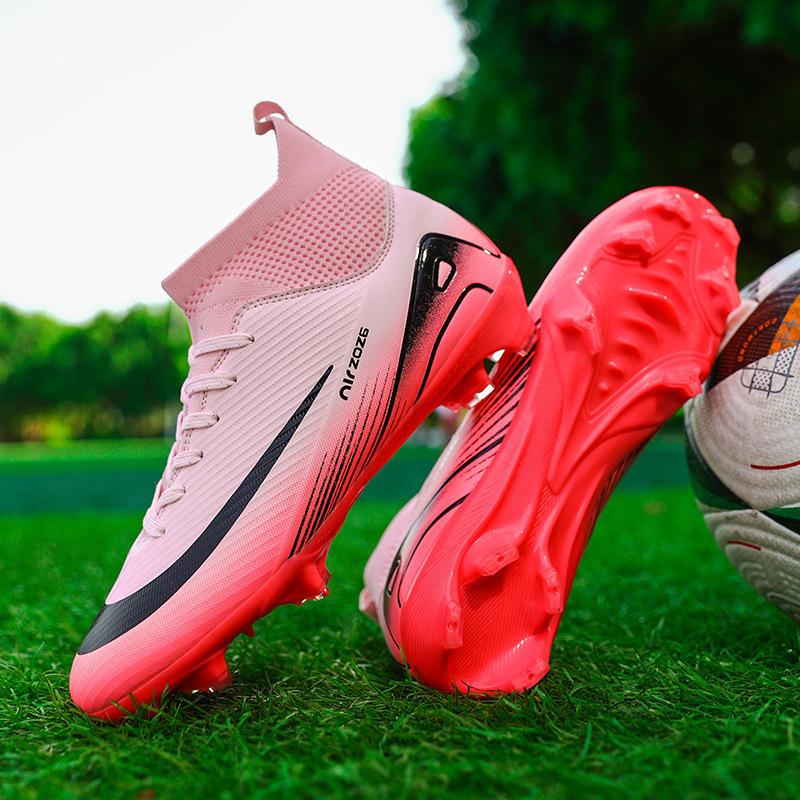 New High-top Football Shoes for Boys and Girls with Broken Nails TF Adult Ag Spikes Competition Artificial Training Shoes