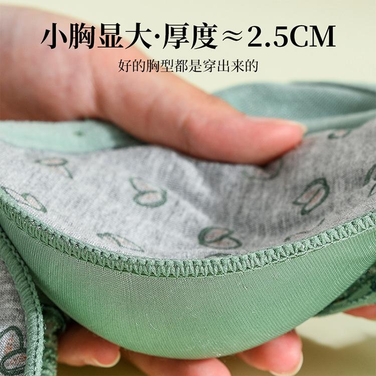 Temperature-changing lace gathering, no steel ring showing large upper support, anti-sagging adjustment type breast bra