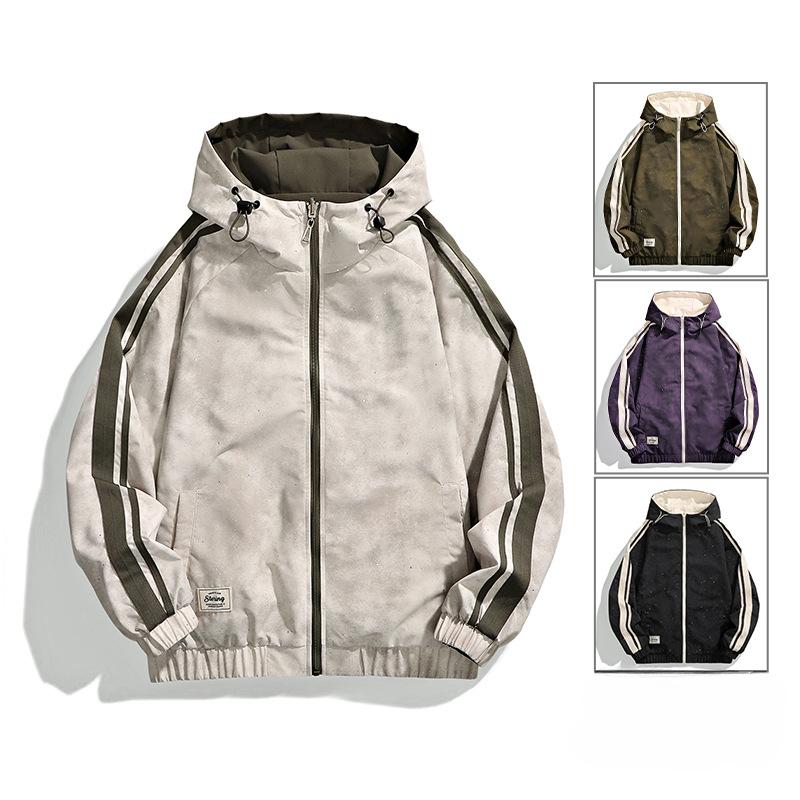 Cotton Coat Men's New Winter Hooded Trendy Brand Gypsophila Reversible Thickened Velvet Cotton Casual Jacket