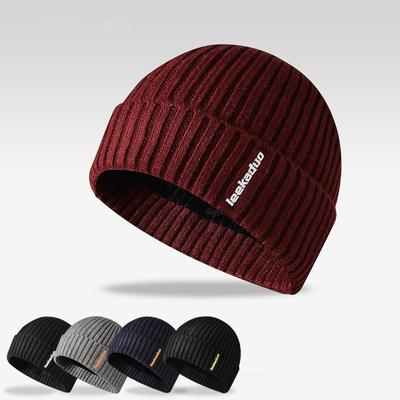 Black Human Label Wintermütze mit Pelzfutter, warme Beanie-Mütze, stilvolle Strickmütze für Herren und Damen, Skisport-Wintermütze