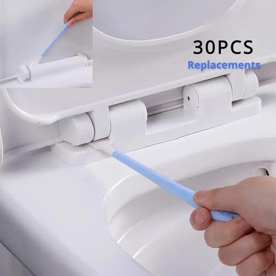 Set di 30 Spazzoloni da Toilette Monouso con Manico Lungo Strumento per la Pulizia delle Fessure Facile da Raggiungere Ideale per la Pulizia di Spazi e Angoli del Bagno