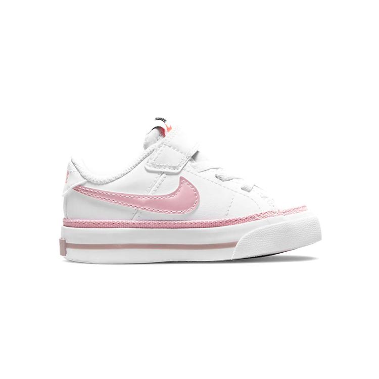 New Nike Court Legacy Anti-Slip And Wear-Resistant Breathable Low-Top Toddler Shoes Pink White Infant And Toddler DA5382-110