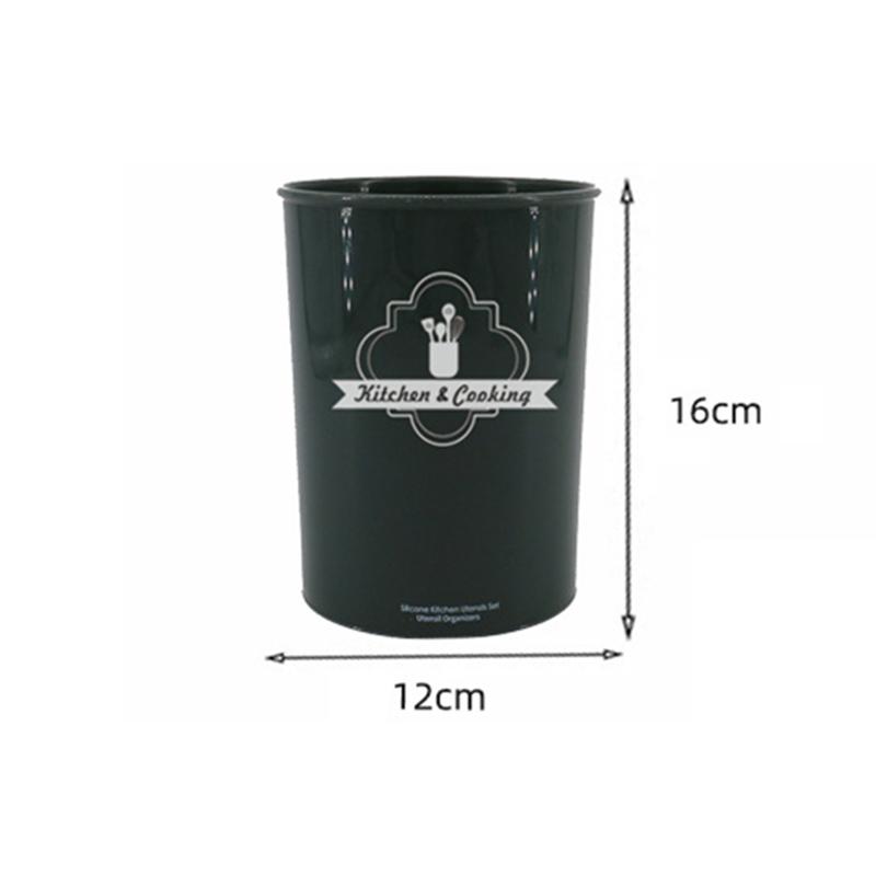 Conjunto de utensílios de cozinha de silicone com 11 peças, utensílios para assar com balde de armazenamento, utensílios de cozinha de madeira antiaderentes com furo para pendurar